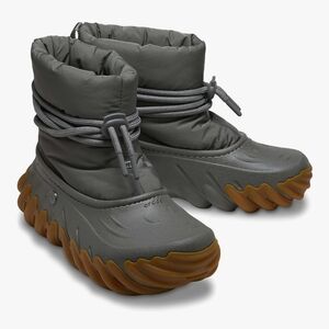 Crocs Echo Boot Clogs US 8 Wmns Olive Green Gum Comfort Puffy -208716 3J5 -New